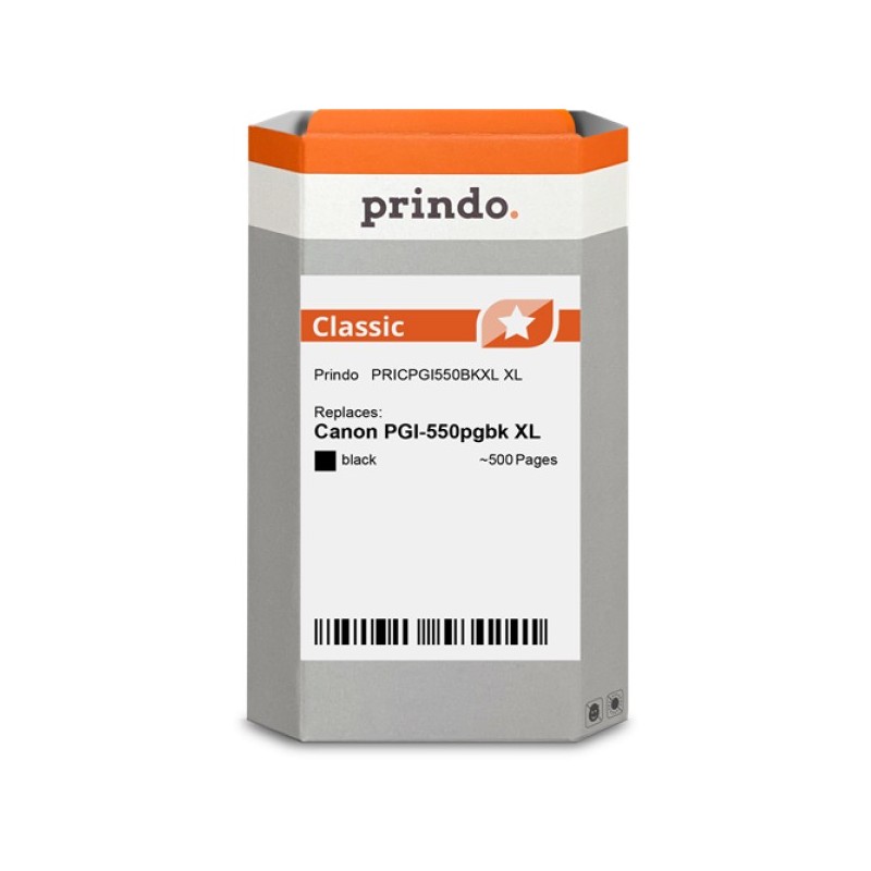 ORIGINAL Prindo Cartuccia d'inchiostro nero PRICPGI550BKXL Classic XL 22ml Prindo CLASSIC: L'alternativa per Canon PGI-550pgbk X