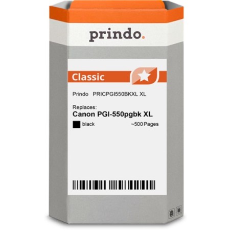 ORIGINAL Prindo Cartuccia d'inchiostro nero PRICPGI550BKXL Classic XL 22ml Prindo CLASSIC: L'alternativa per Canon PGI-550pgbk X
