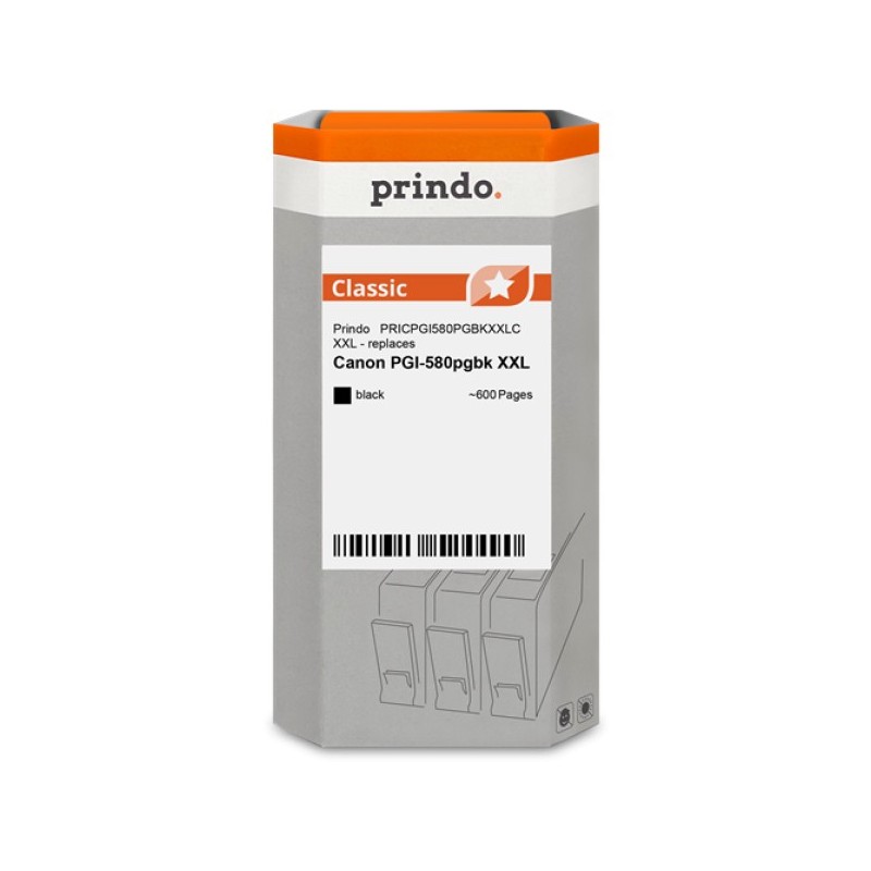 ORIGINAL Prindo Cartuccia d'inchiostro nero PRICPGI580PGBKXXLC Classic XXL ~600 Seiten 25,7ml