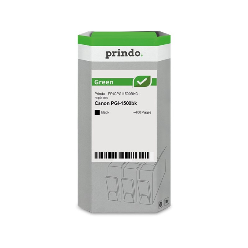 ORIGINAL Prindo Cartuccia d'inchiostro nero PRICPGI1500BKG Green ~400 Seiten Prindo GREEN: Riciclata e rinnovata, di alta qualit