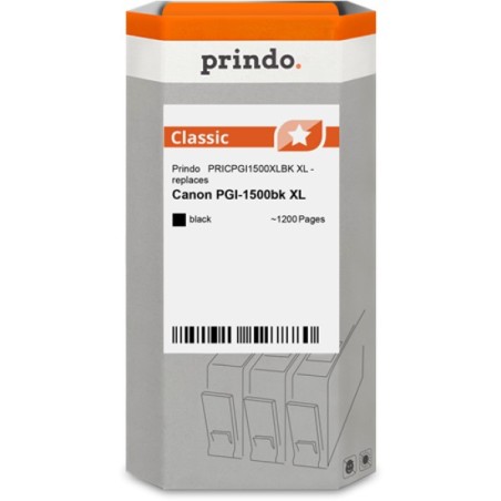 ORIGINAL Prindo Cartuccia d'inchiostro nero PRICPGI1500XLBK Classic XL ~1200 Seiten Alternativa per Canon PGI-1500bx XL (9182B00