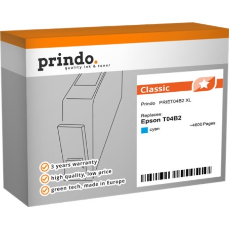 ORIGINAL Prindo Cartuccia d'inchiostro ciano PRIET04B2 Classic XL ~4600 Seiten