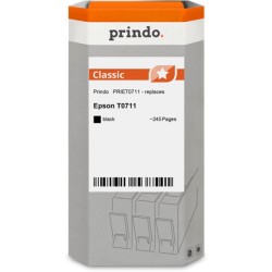 ORIGINAL Prindo Cartuccia d'inchiostro nero PRIET0711 Classic ~245 Seiten alternativa per Epson T0711 (C13T07114011)