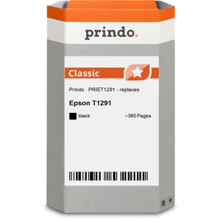 ORIGINAL Prindo Cartuccia d'inchiostro nero PRIET1291 Classic L ~385 Seiten alternativa per Epson T1291 (C13T12914011)