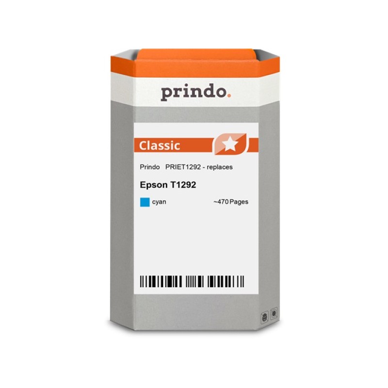 ORIGINAL Prindo Cartuccia d'inchiostro ciano PRIET1292 Classic L ~470 Seiten alternativa per Epson T1292 (C13T12924011)
