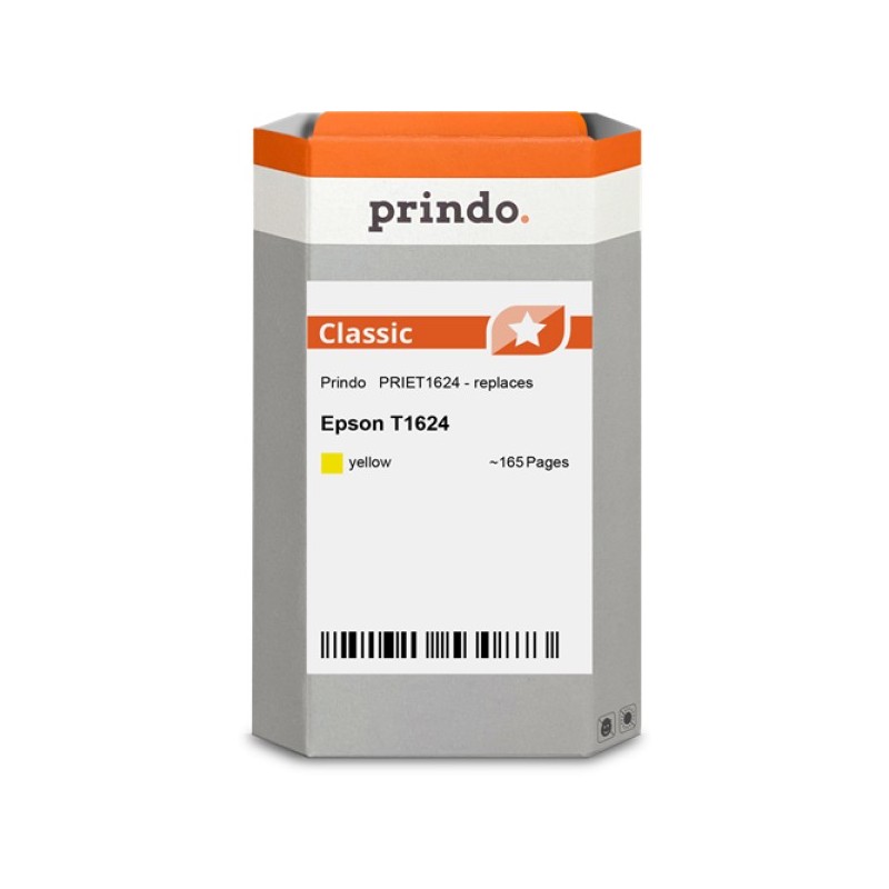 ORIGINAL Prindo Cartuccia d'inchiostro giallo PRIET1624 Classic ~165 Seiten 3,1ml compatibile con Epson T1624 (C13T16244012)
