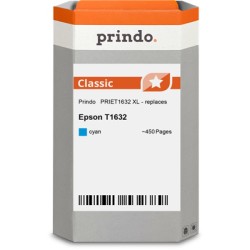 ORIGINAL Prindo Cartuccia d'inchiostro ciano PRIET1632 Classic XL ~450 Seiten alternativa per Epson T1632 (C13T16324010)