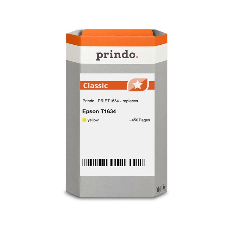 ORIGINAL Prindo Cartuccia d'inchiostro giallo PRIET1634 Classic XL ~450 Seiten alternativa per Epson T1634 (C13T16344010)