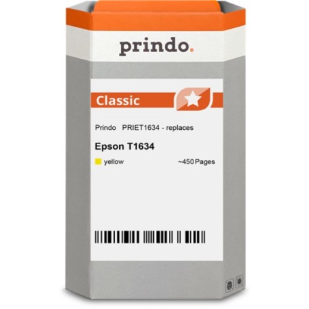 ORIGINAL Prindo Cartuccia d'inchiostro giallo PRIET1634 Classic XL ~450 Seiten alternativa per Epson T1634 (C13T16344010)
