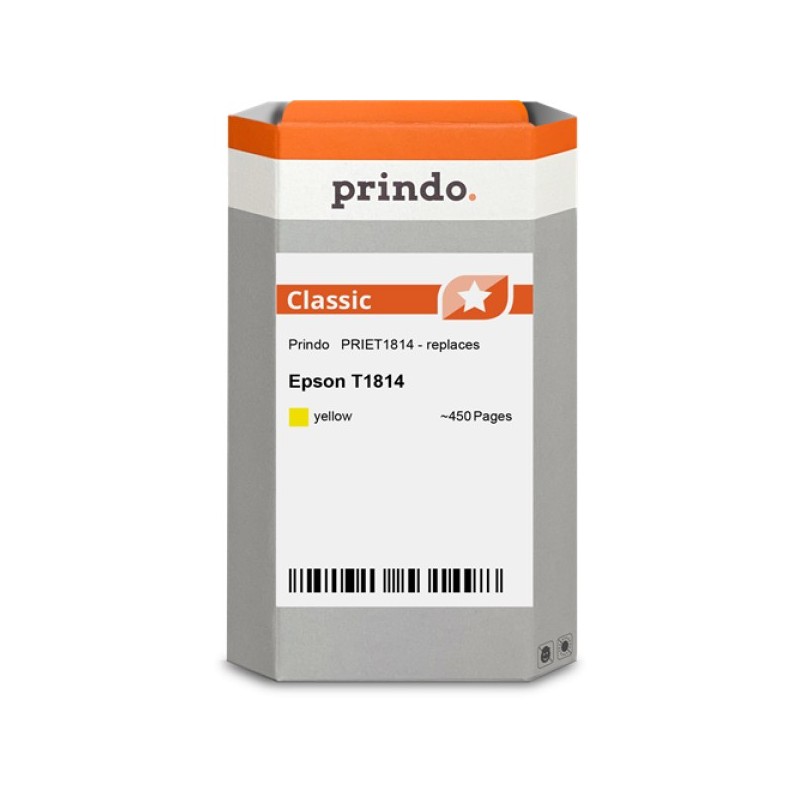ORIGINAL Prindo Cartuccia d'inchiostro giallo PRIET1814 Classic XL ~450 Seiten alternativa per Epson T1814 (C13T18144010)
