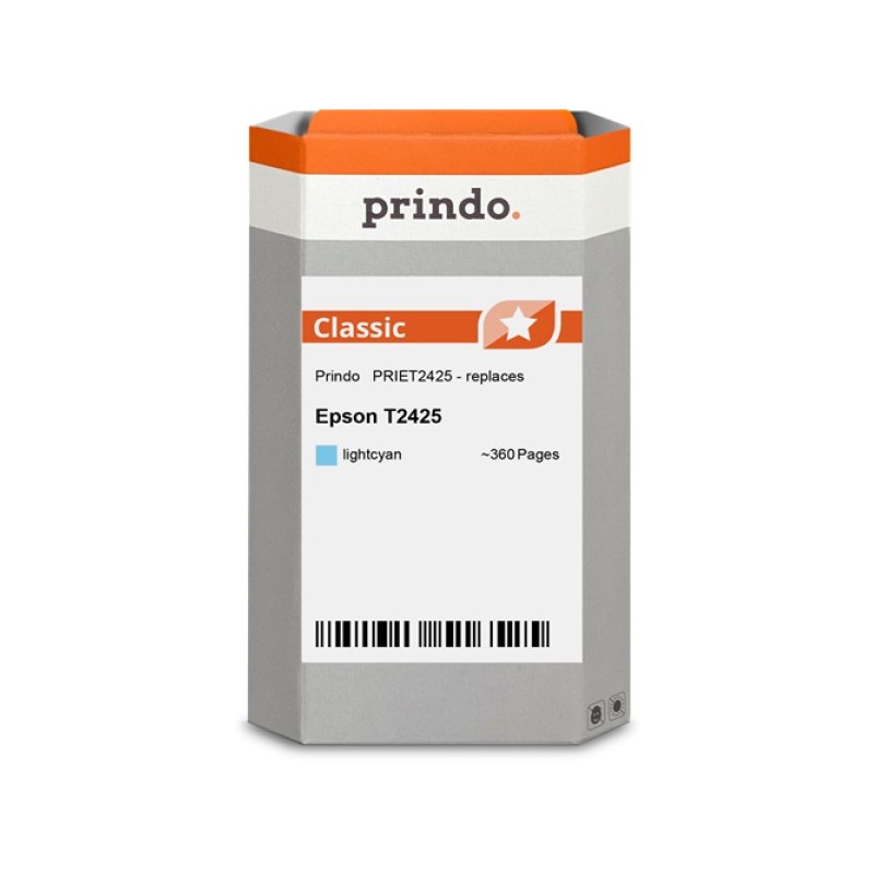 ORIGINAL Prindo Cartuccia d'inchiostro ciano (chiaro) PRIET2425 Classic ~360 Seiten 5,1ml compatibile con Epson T2425 (C13T24254