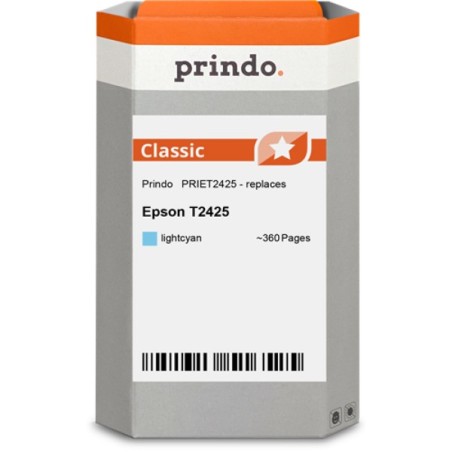 ORIGINAL Prindo Cartuccia d'inchiostro ciano (chiaro) PRIET2425 Classic ~360 Seiten 5,1ml compatibile con Epson T2425 (C13T24254