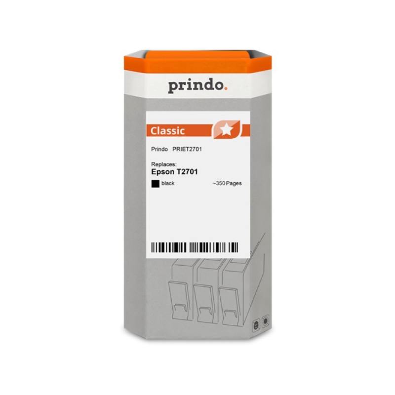 ORIGINAL Prindo Cartuccia d'inchiostro nero PRIET2701 Classic ~350 Seiten alternativa per Epson T2701 (C13T27014010)