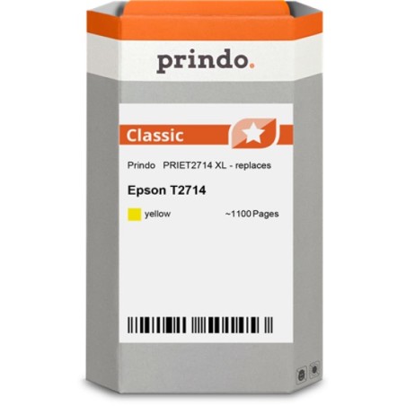 ORIGINAL Prindo Cartuccia d'inchiostro giallo PRIET2714 Classic XL ~1100 Seiten 14ml alternativa per Epson T2714 (C13T27144010)