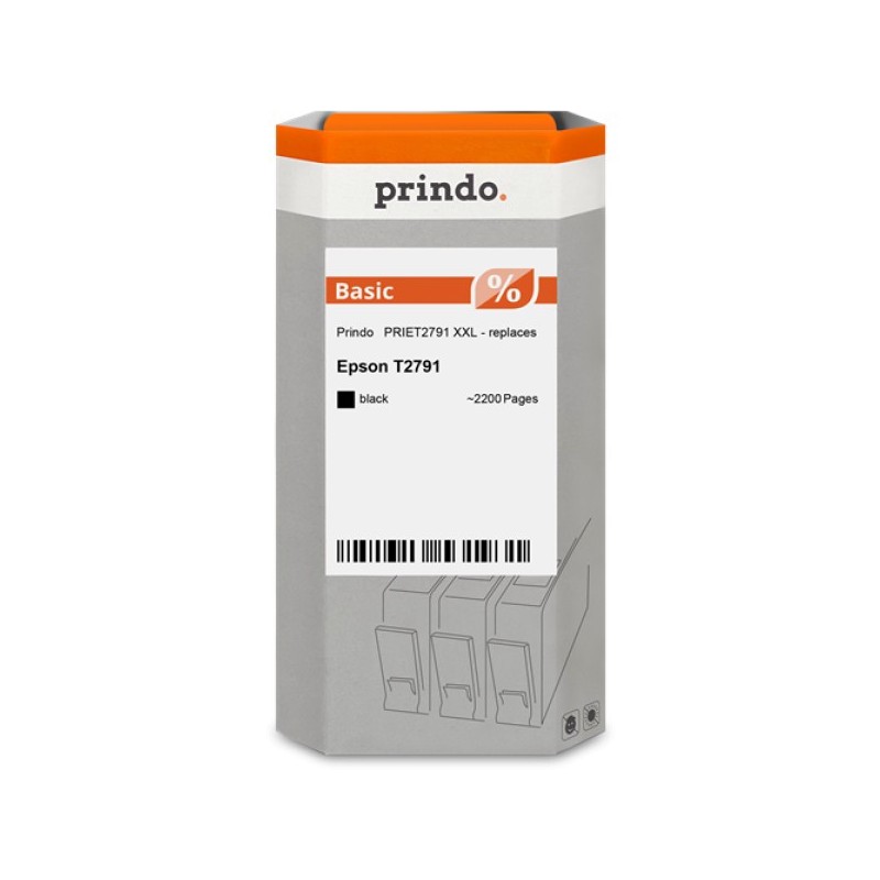 ORIGINAL Prindo Cartuccia d'inchiostro nero PRIET2791 Basic XXL ~2200 Seiten 38ml alternativa per Epson T2791 (C13T27914010)