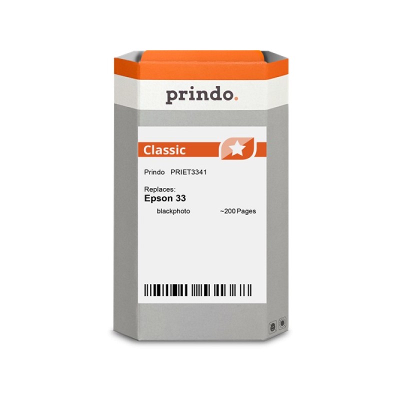 ORIGINAL Prindo Cartuccia d'inchiostro Nero (Foto) PRIET3341 Classic 4,5ml compatibile con Epson T3341 (C13T33414012)