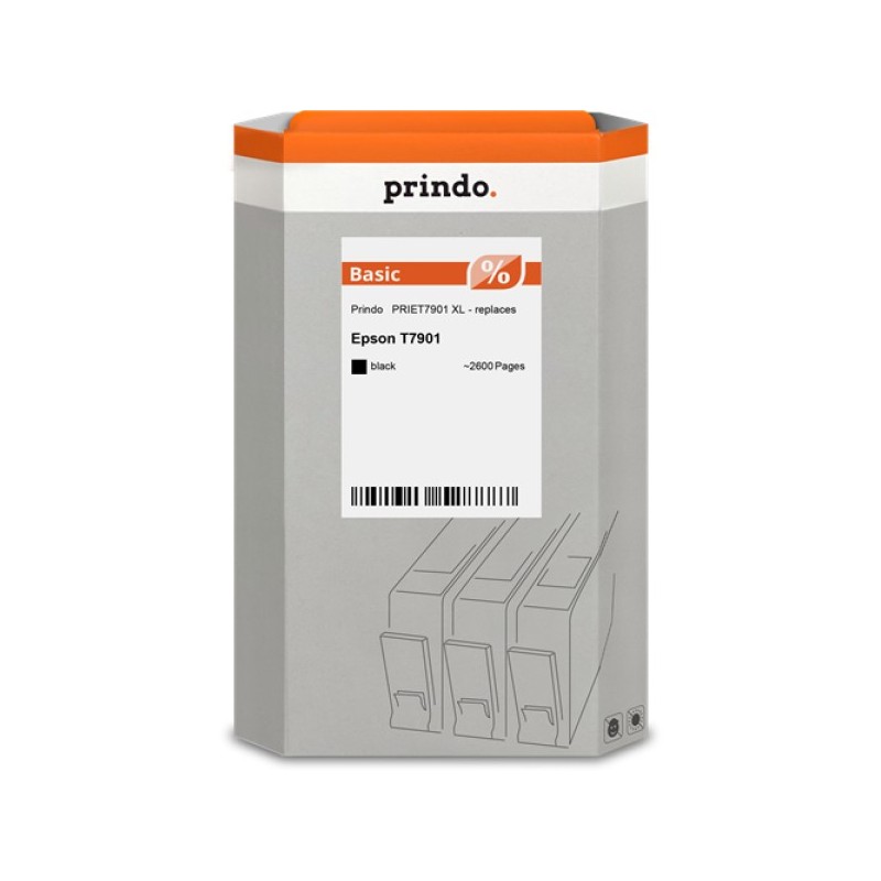 ORIGINAL Prindo Cartuccia d'inchiostro nero PRIET7901 Basic XL ~2600 Seiten compatibile per Epson T7901 (C13T79014010)