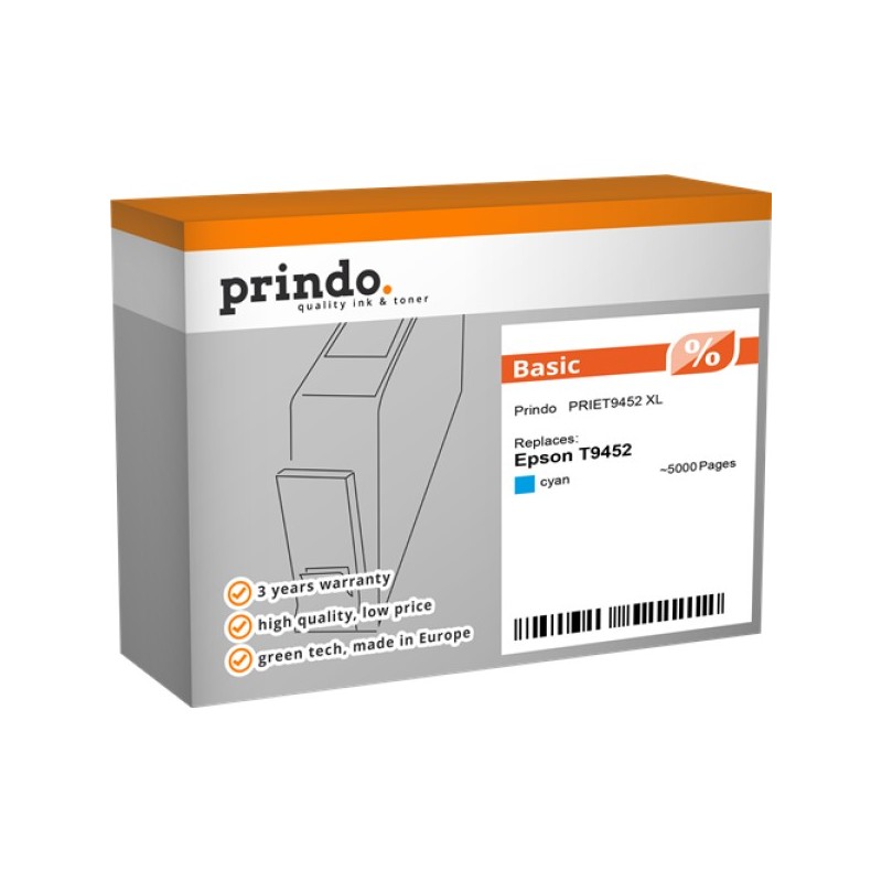 ORIGINAL Prindo Cartuccia d'inchiostro ciano PRIET9452 Basic XL ~5000 Seiten