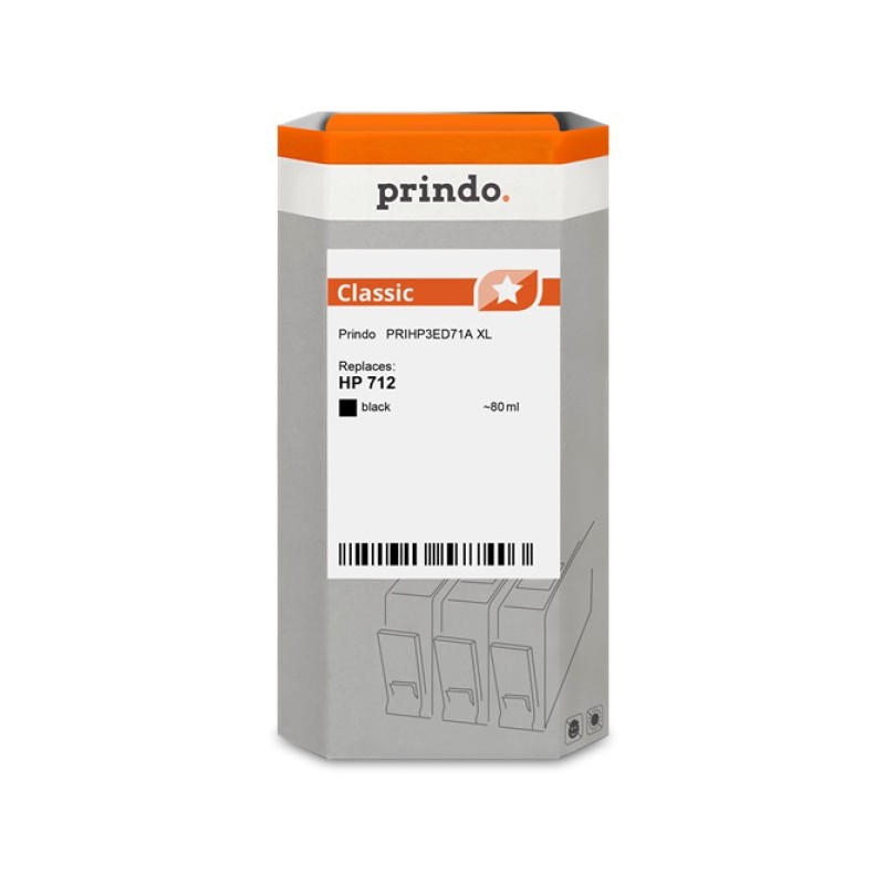 ORIGINAL Prindo Cartuccia d'inchiostro nero PRIHP3ED71A Classic XL 80ml