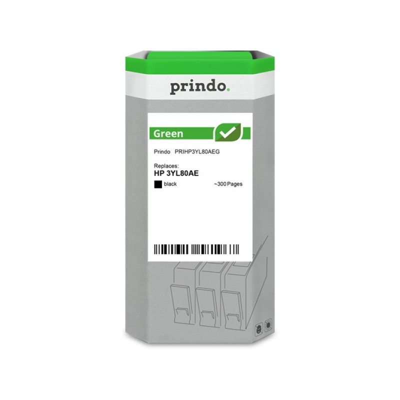 ORIGINAL Prindo Cartuccia d'inchiostro nero PRIHP3YL80AEG Green ~300 Seiten