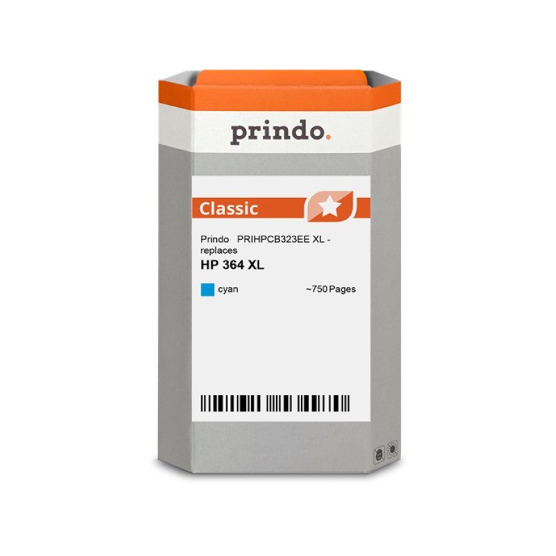 ORIGINAL Prindo Cartuccia d'inchiostro ciano PRIHPCB323EE Classic XL ~750 Seiten alternativa per HP CB323EE (364 XL)