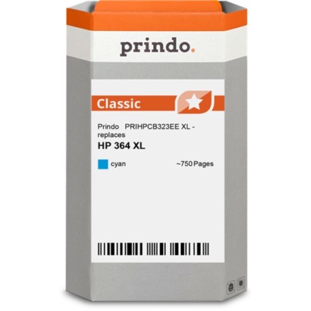 ORIGINAL Prindo Cartuccia d'inchiostro ciano PRIHPCB323EE Classic XL ~750 Seiten alternativa per HP CB323EE (364 XL)