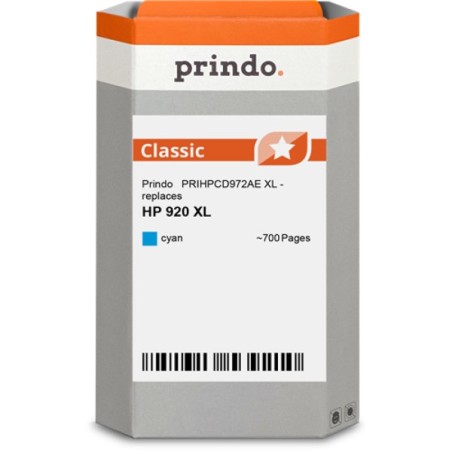 ORIGINAL Prindo Cartuccia d'inchiostro ciano PRIHPCD972AE Classic XL ~700 Seiten alternativa per HP CD972AE (920 XL)