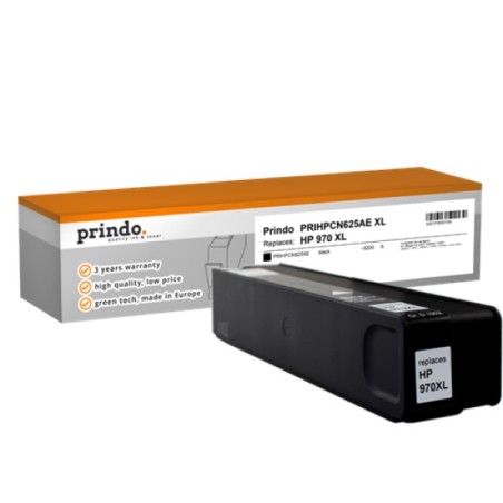 ORIGINAL Prindo Cartuccia d'inchiostro nero PRIHPCN625AE Classic XL ~9200 Seiten 250ml L'alternativa per HP CN625AE (970XL)