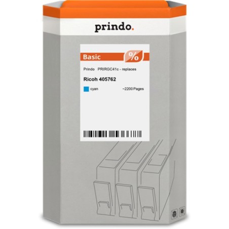 ORIGINAL Prindo cartuccia gelo ciano PRIRGC41c Basic ~2200 Seiten alternativa per Ricoh GC41c (405762)