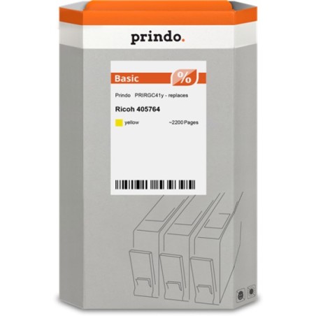 ORIGINAL Prindo cartuccia gelo giallo PRIRGC41y Basic ~2200 Seiten alternativa per Ricoh GC41y (405764)