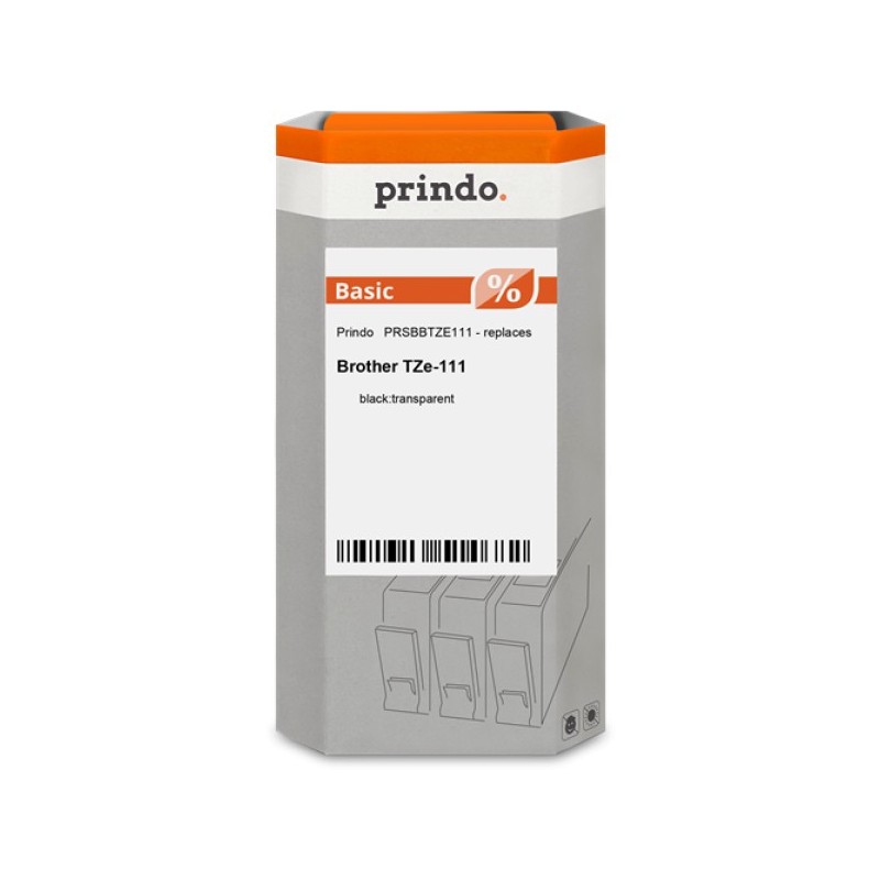 ORIGINAL Prindo Nastro Nero su trasparente PRSBBTZE111 Basic