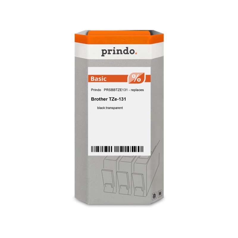 ORIGINAL Prindo Nastro Nero su trasparente PRSBBTZE131 Basic