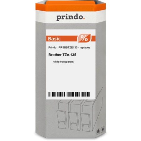 ORIGINAL Prindo Nastro Bianco su trasparente PRSBBTZE135 Basic