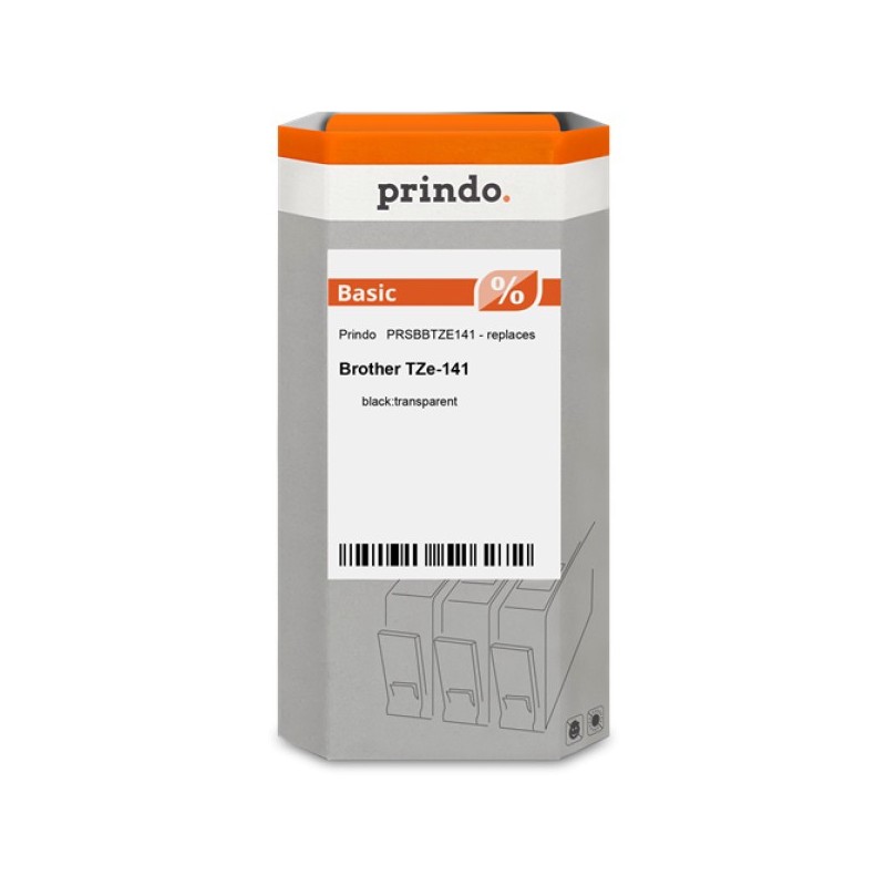 ORIGINAL Prindo Nastro Nero su trasparente PRSBBTZE141 Basic