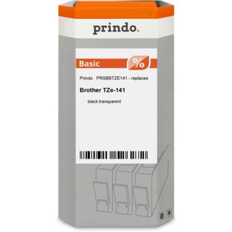 ORIGINAL Prindo Nastro Nero su trasparente PRSBBTZE141 Basic