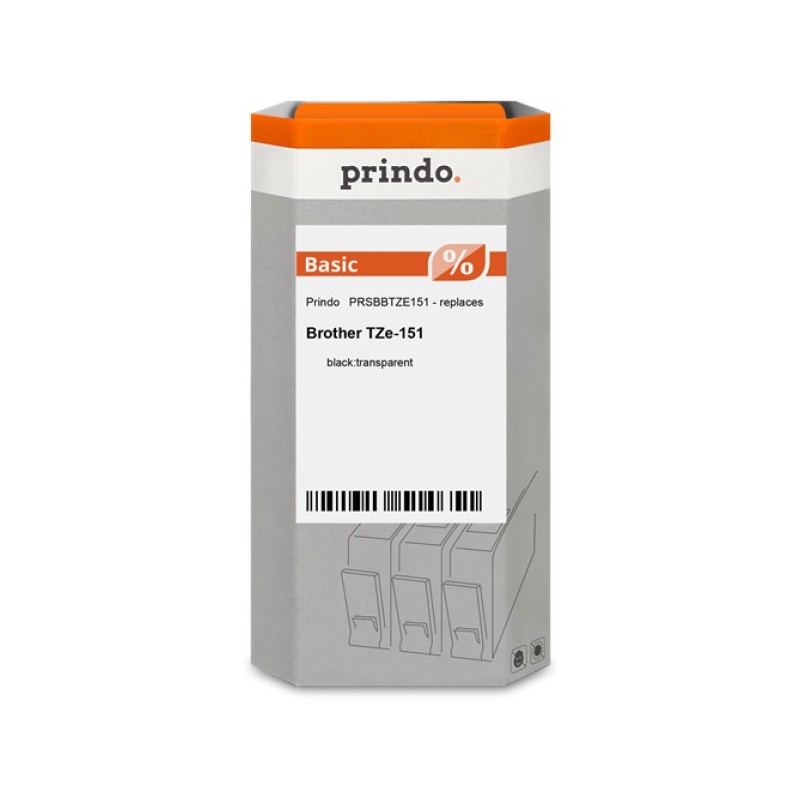 ORIGINAL Prindo Nastro Nero su trasparente PRSBBTZE151 Basic
