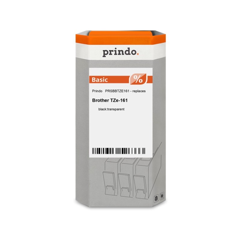 ORIGINAL Prindo Nastro Nero su trasparente PRSBBTZE161 Basic