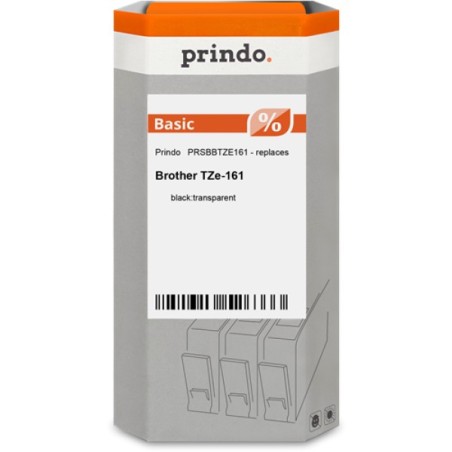 ORIGINAL Prindo Nastro Nero su trasparente PRSBBTZE161 Basic