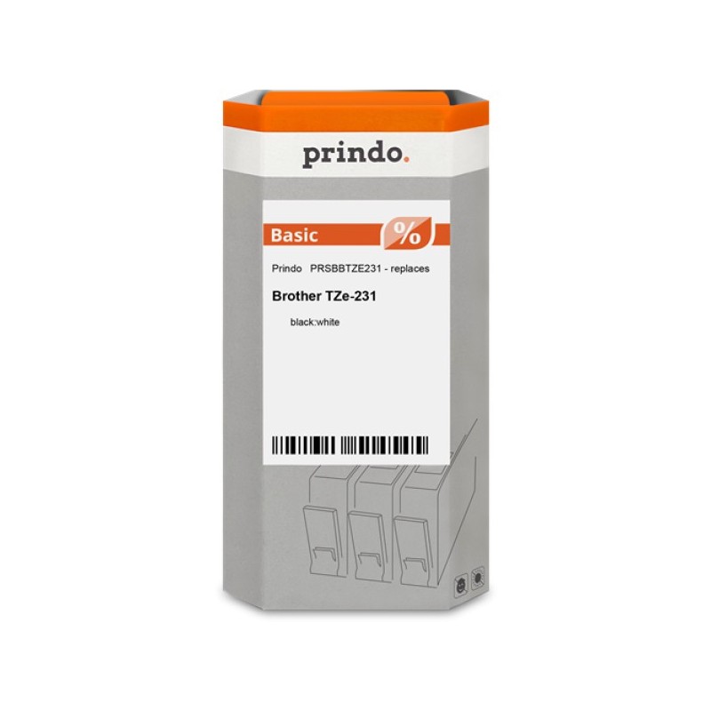 ORIGINAL Prindo Nastro Nero su bianco PRSBBTZE231 Basic