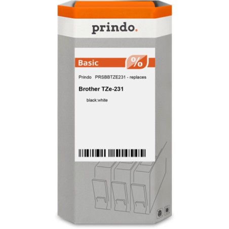 ORIGINAL Prindo Nastro Nero su bianco PRSBBTZE231 Basic