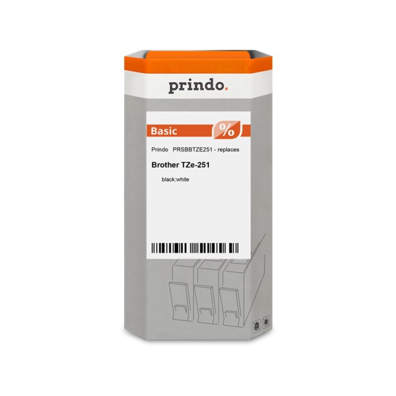 ORIGINAL Prindo Nastro Nero su bianco PRSBBTZE251 Basic