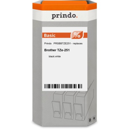 ORIGINAL Prindo Nastro Nero su bianco PRSBBTZE251 Basic