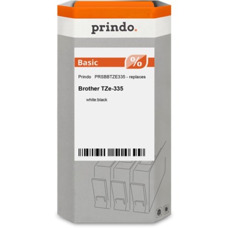 ORIGINAL Prindo Nastro Bianco su nero PRSBBTZE335 Basic