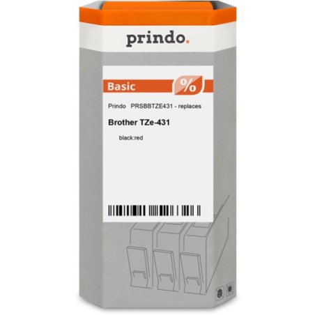 ORIGINAL Prindo Nastro Nero su rosso PRSBBTZE431 Basic