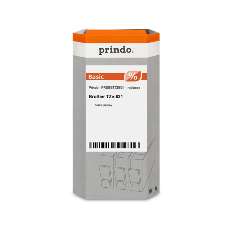 ORIGINAL Prindo Nastro Nero su giallo PRSBBTZE631 Basic