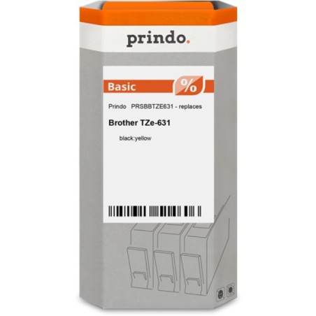 ORIGINAL Prindo Nastro Nero su giallo PRSBBTZE631 Basic