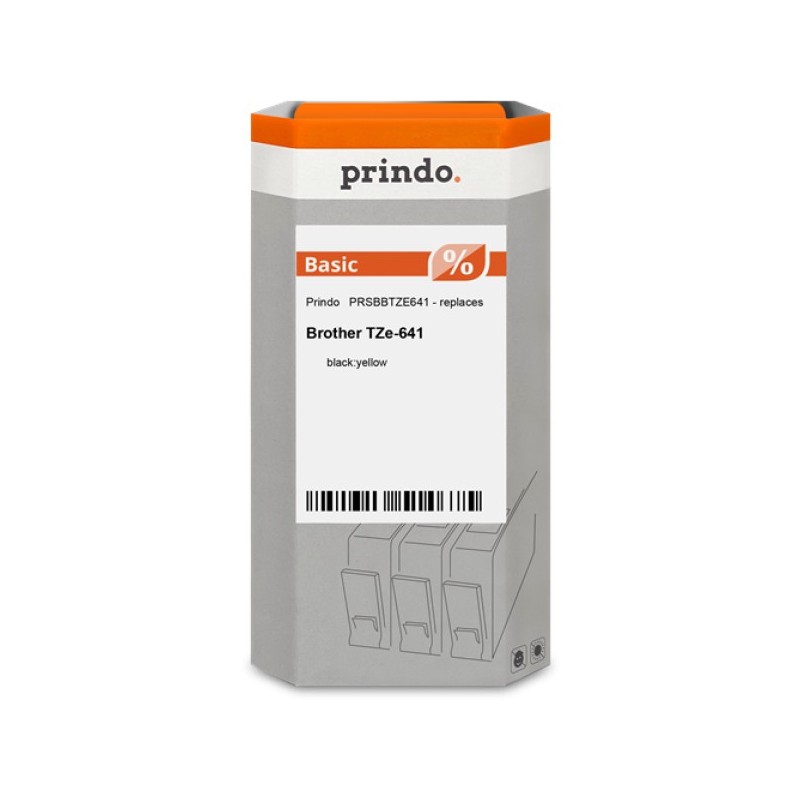 ORIGINAL Prindo Nastro Nero su giallo PRSBBTZE641 Basic