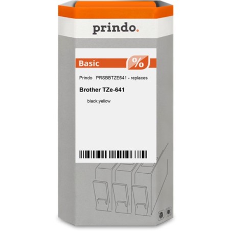 ORIGINAL Prindo Nastro Nero su giallo PRSBBTZE641 Basic