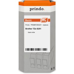 ORIGINAL Prindo Nastro Nero su bianco PRSBBTZES251 Basic compatibile con Brother TZe-S251, 24 mm x 8 m, laminato