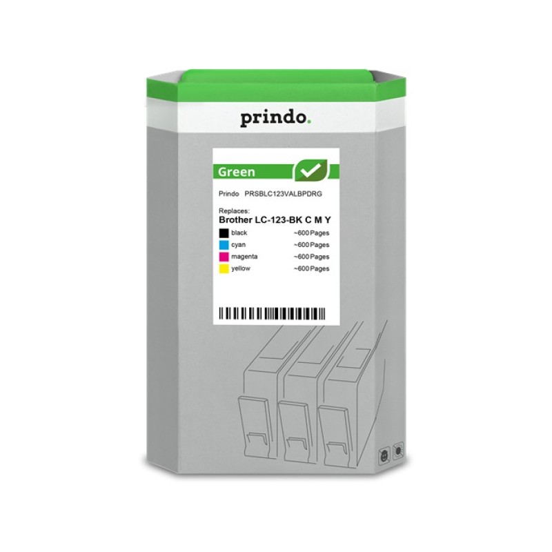 ORIGINAL Prindo Multipack nero / ciano / magenta / giallo PRSBLC123VALBPDRG Green ~2400 Seiten